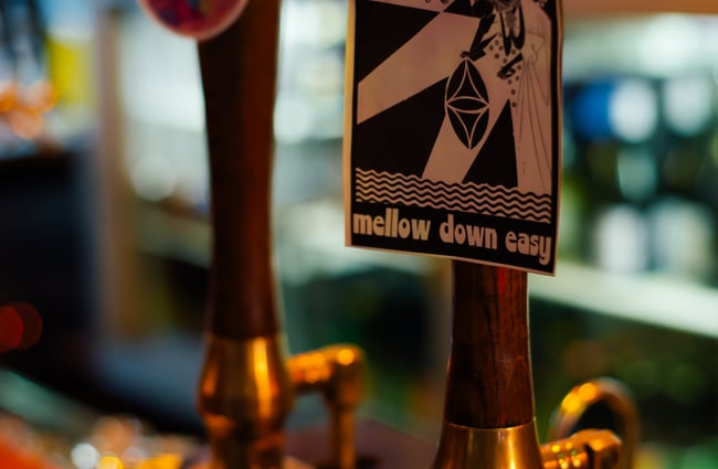 Beers on tap inside.