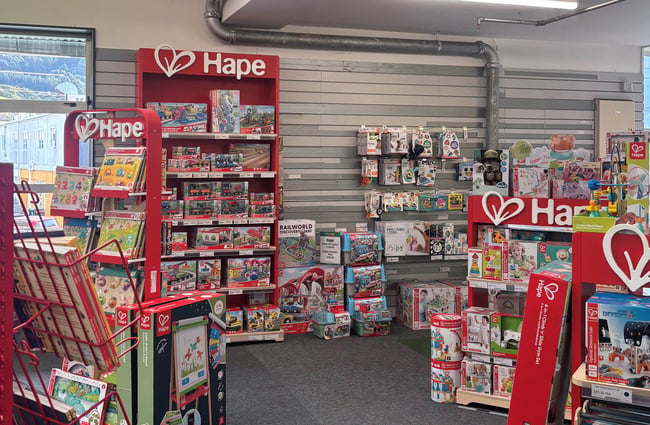 Toy display at Moore Wilsons.