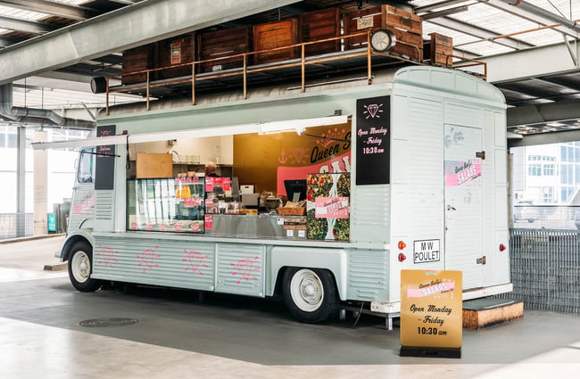 Food truck outside Moore Wilson's in Wellington