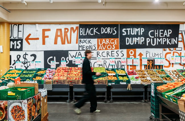 Fruit and vegetable section of Moore Wilson's.