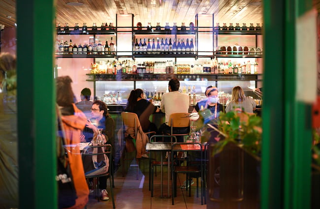 People dining in the restaurant.