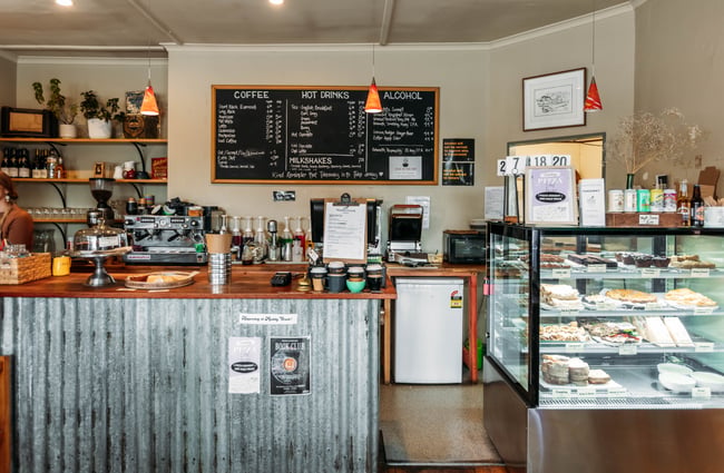 A cafe counter.