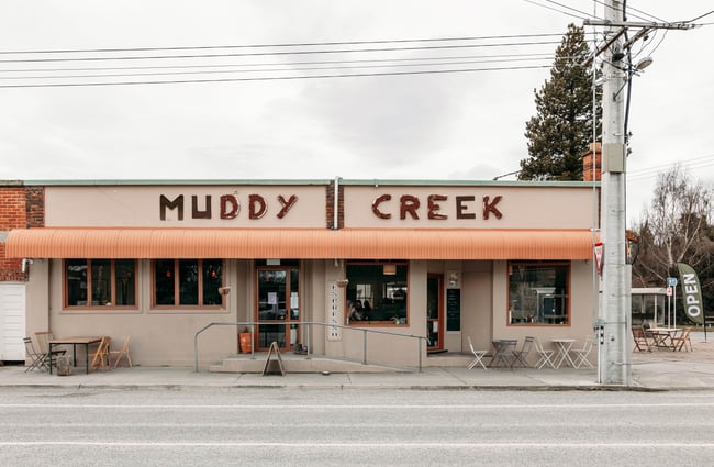 The exterior of Muddy Creek Cafe Omakau Central Otago.