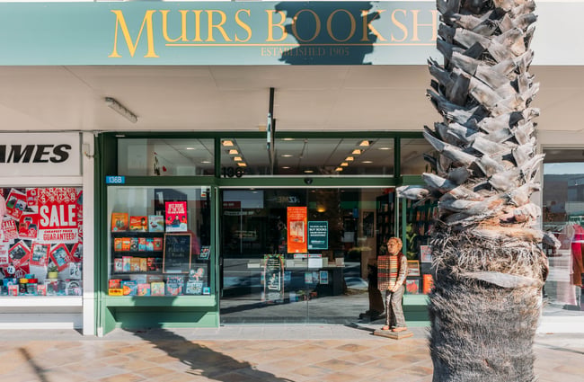 The entrance to Muirs Bookshop Gisborne.
