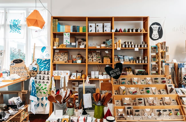 The inside of a gift store.