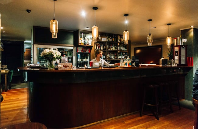 The bar area.