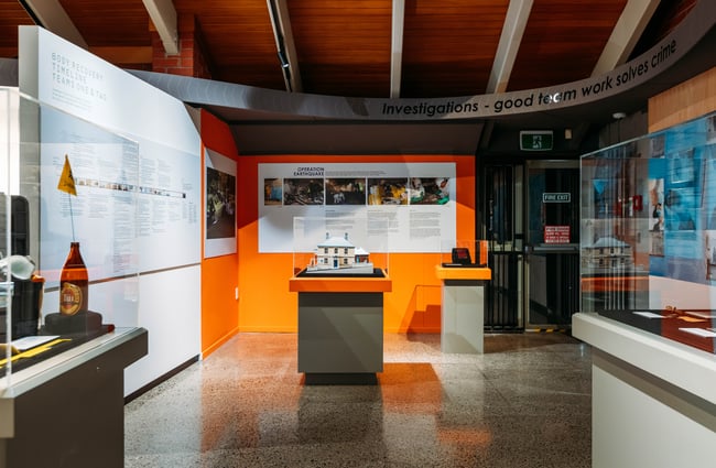 An exhibition inside New Zealand Police Museum.