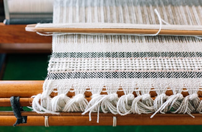 Close up of woven fabric.