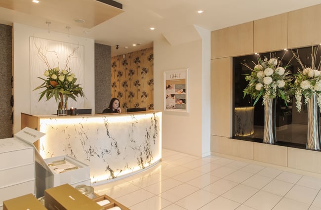 The reception area at Nicola Quinn Beauty and Day Spa in Merivale, Christchurch.