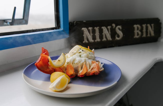 Cooked crayfish on a plate.