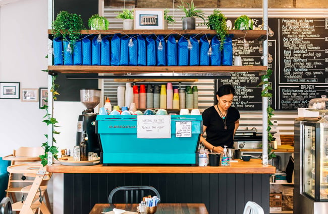 Barista making coffee.