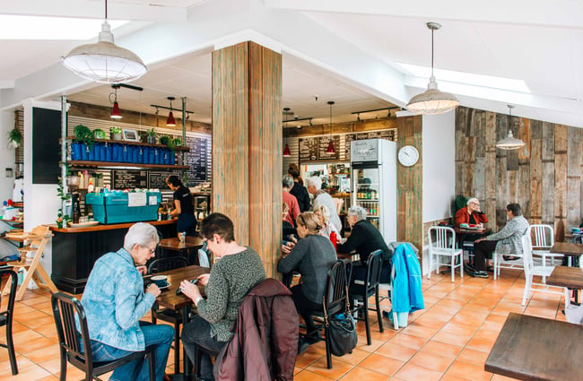 Customers dining at Nish Cafe.