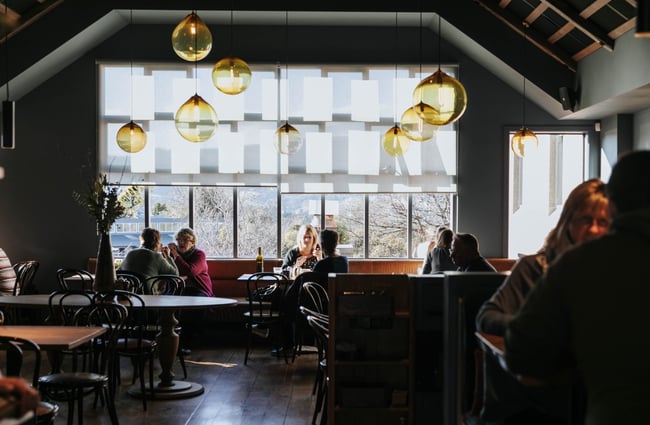 Customers dining against the window in No.7 Balmac.