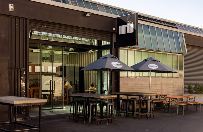 The brick exterior of Norma Taps in Auckland.