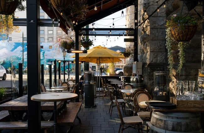 Covered outside terrace area of OGB in Christchurch
