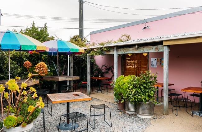 Courtyard area at Olde Beach Bakery.