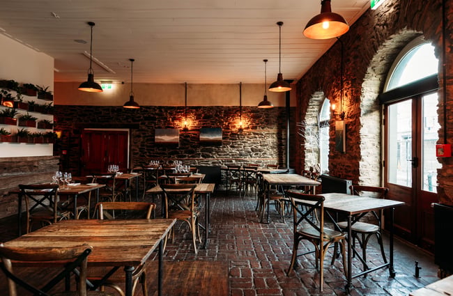 The restaurant inside Olivers Clyde.