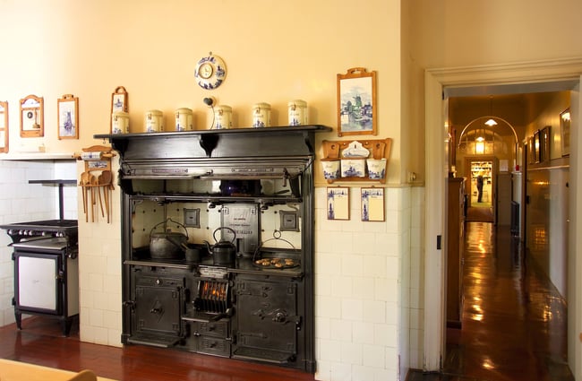 Inside the kitchen at Olveston Historic Home.