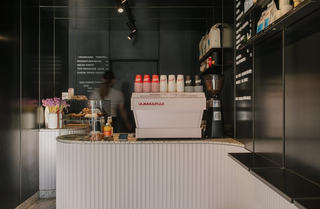 The coffee machine inside Olympia Espresso Christchurch.