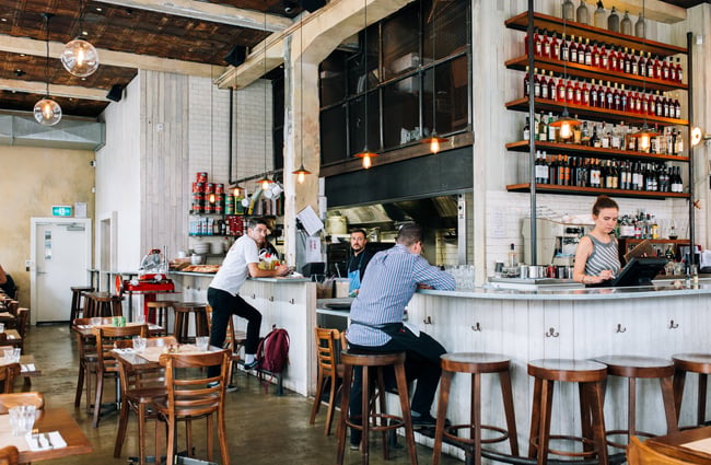 The interior of the restaurant.