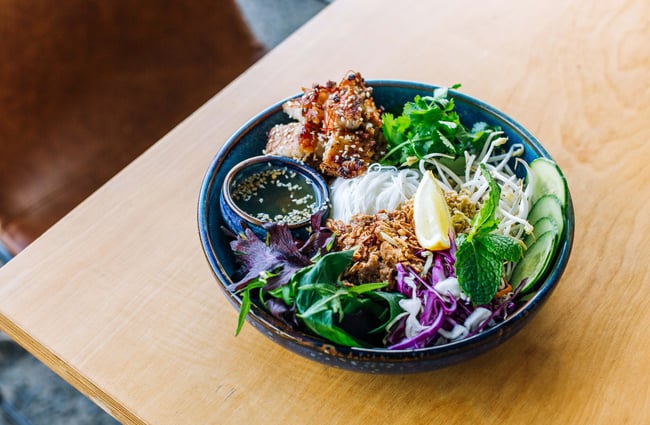 Noodle salad bowl from On A Roll.