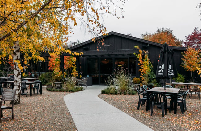 Outdoor seating area at Orchard Garden Cafe.