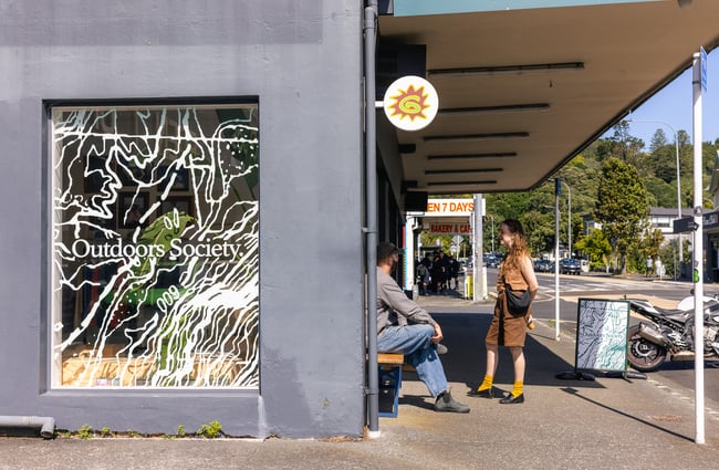 Exterior of Outdoors Society shop in Auckland