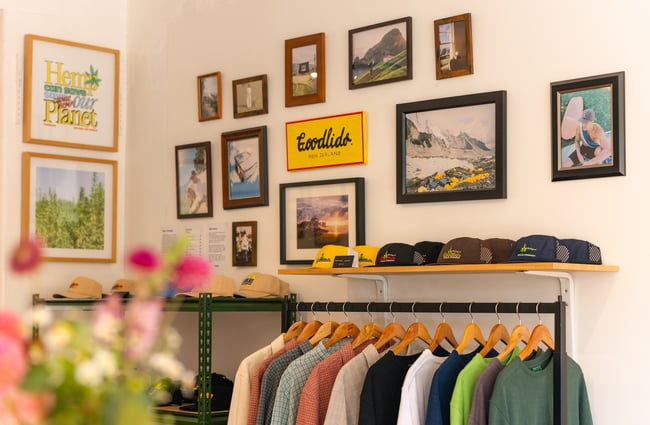 Selection of Goodlids products on shelf at Outdoors Society in Auckland