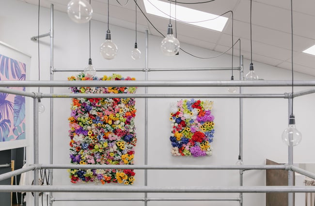 Floral installation at Palm Boutique.
