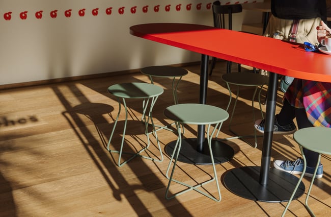 Table and chair details at Peaches.