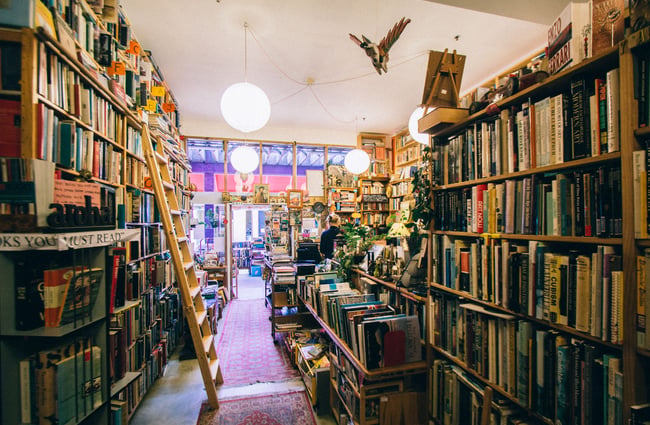 Inside the store.
