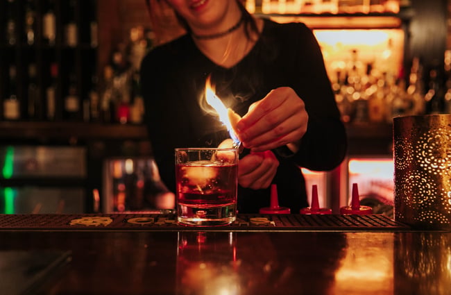 A cocktail being made.