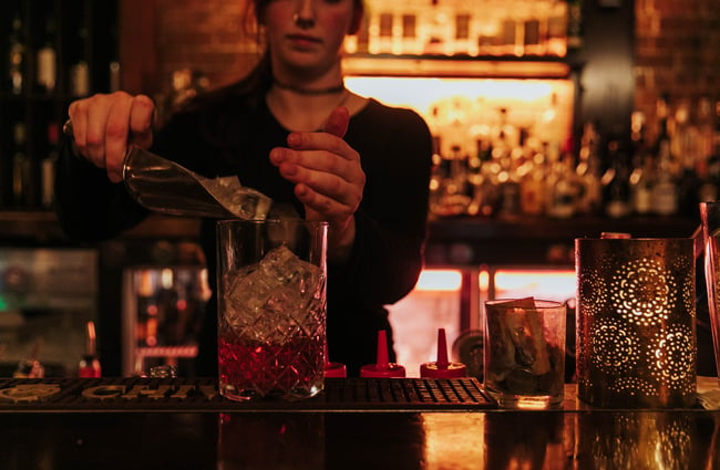 A cocktail being made.