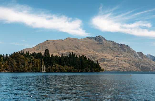 A lake on a sunny day.