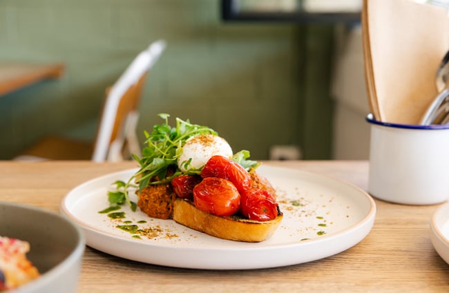 Brunch dish on the table at Pete & Mary's Eatery.