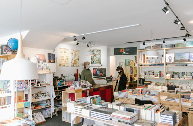 Interior view of Petronella's Gallery and Bookstore, Tekapo.