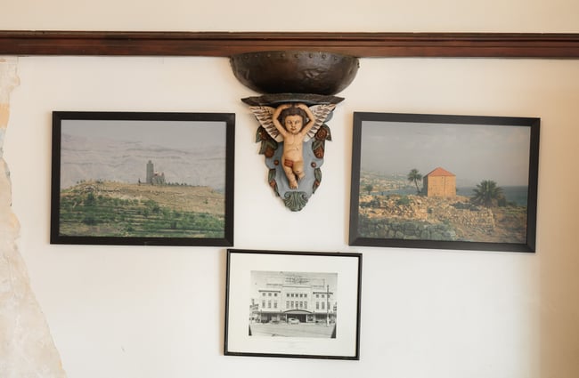 Decor on the wall at Phoenician Falafel.