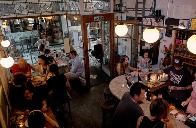 Overview of busy indoor space at Pici in Auckland
