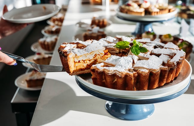 Slice of pie being served at Pickle and Pie.