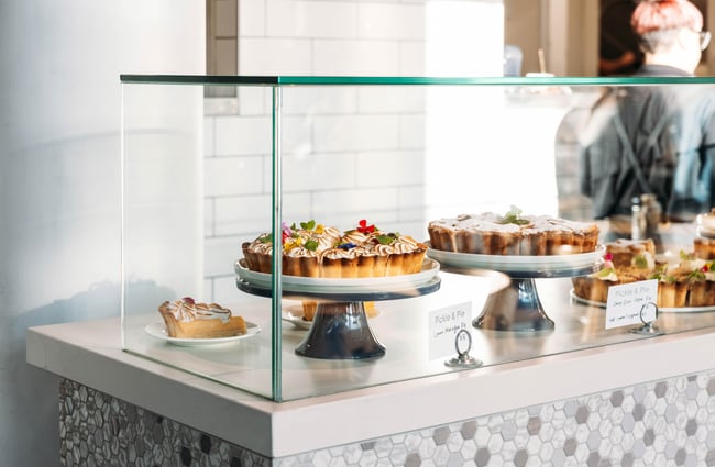 Food cabinet at Pickle and Pie.