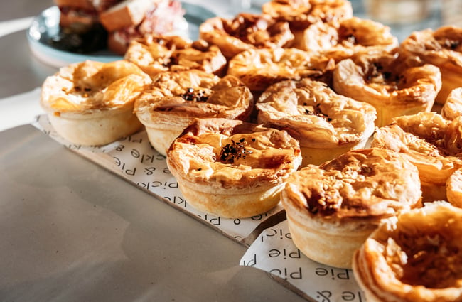Close up of the savoury pies at Pickle and Pie.