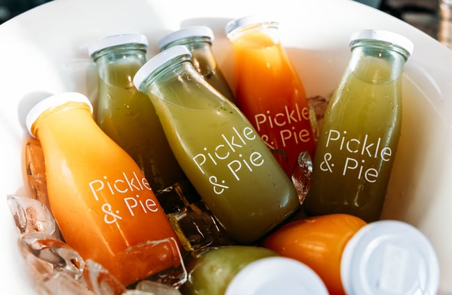 Selection of juices at Pickle and Pie.