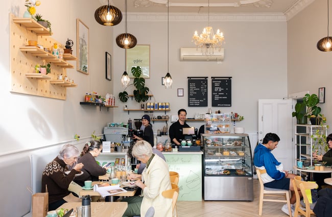 A busy cafe in Auckland.