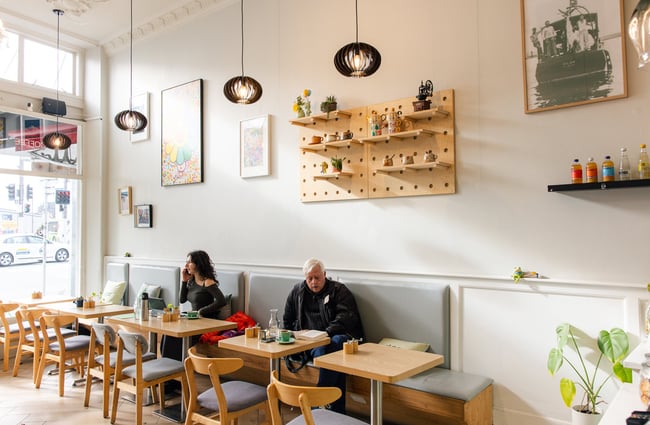 People dining inside Pilar Cafe and Eatery.