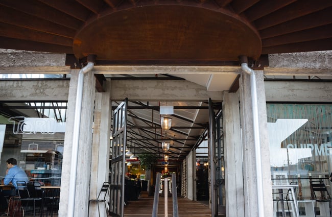 The entrance.