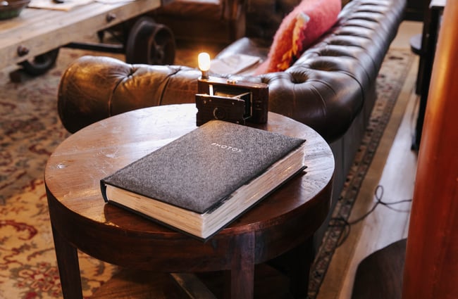 Close up of visitor book at Poshtel accommodation in Ōamaru,