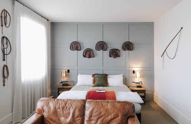 Bedroom at Poshtel in Ōamaru.