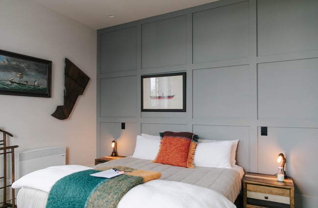 Bedroom at Poshtel in Ōamaru.