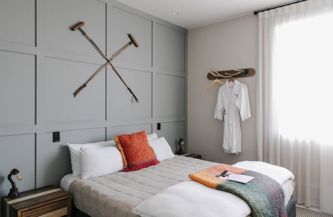 View of bedroom at Poshtel accommodation in Ōamaru.