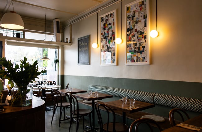 The seating area inside Ragtag Auckland.
